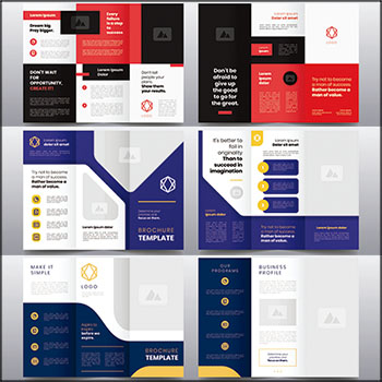 6款企业简介介绍三折页传单蚂蚁素材网矢量模板精选