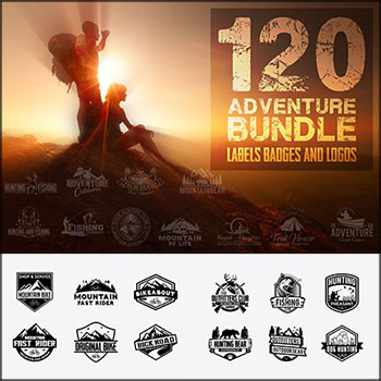 120个冒险旅游渡假矢量LOGO徽章标志
