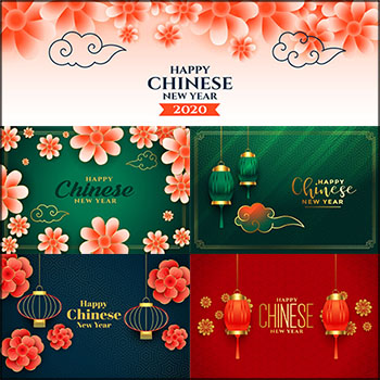 7款中国风春节横幅广告海报蚂蚁素材网矢量素材精选