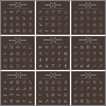 18套多行业线性矢量LOGO图标