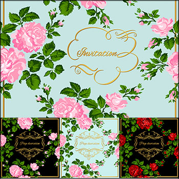 豪华复古金色文字边框和花卉装饰背景蚂蚁素材网矢量素材精选