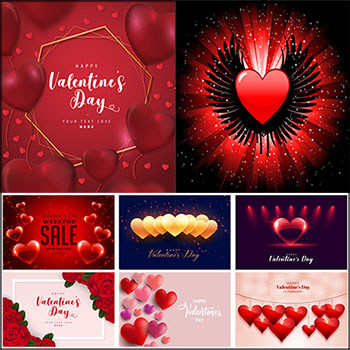 情人节快乐浪漫爱心装饰插图背景蚂蚁素材网矢量素材精选