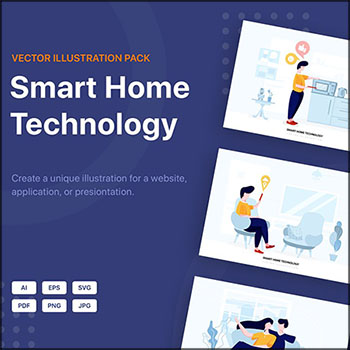 智能家居技术矢量场景APP启动插图