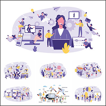 团队合作关系企业业务概念蚂蚁素材网矢量插图精选