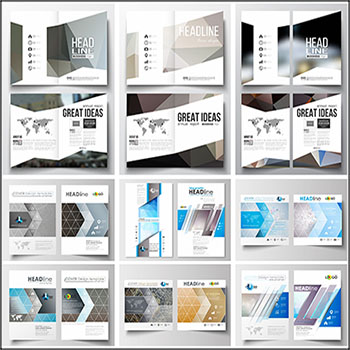 正反面杂志,传单,双折页小册子蚂蚁素材网矢量素材精选