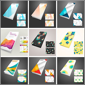 11款时尚企业三折页宣传册蚂蚁素材网矢量素材精选