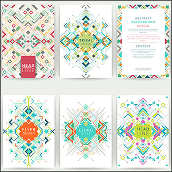 10款彩色多边形创意抽象传单蚂蚁素材网矢量模板精选