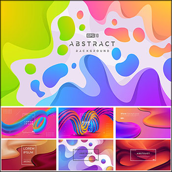 9款3D抽象彩色背景蚂蚁素材网矢量素材精选