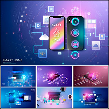 手机电脑智能家居科技信息技术互联网办公海报插图蚂蚁素材网矢量素材精选