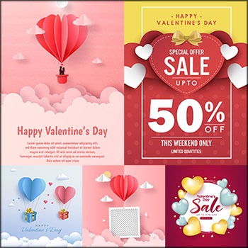 情人节商场企业促销打折横幅海报蚂蚁素材网矢量模板精选