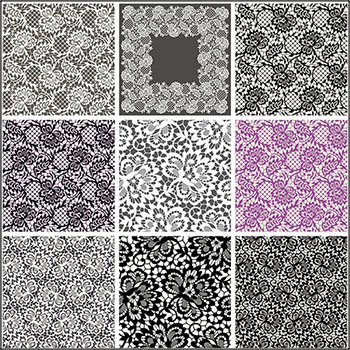 16款蕾丝花纹蕾丝边无缝背景蚂蚁素材网矢量素材精选