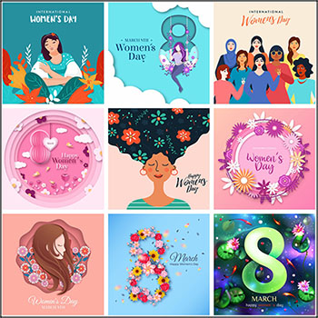 20款女人节38妇女节海报插图蚂蚁素材网矢量素材精选