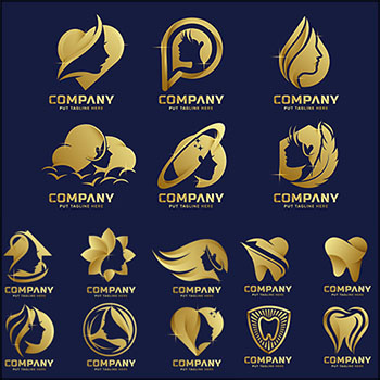 20个女人抽象企业图标LOGO标志