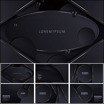 6款蓝色深色抽象横幅背景蚂蚁素材网矢量素材精选