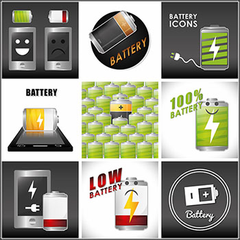 14款电池图案蚂蚁素材网矢量素材精选