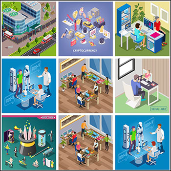 21款医院汽车维修高科技救援运输工具2.5D等距插图