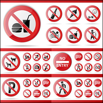 红色禁止禁令标志图标蚂蚁素材网矢量素材精选