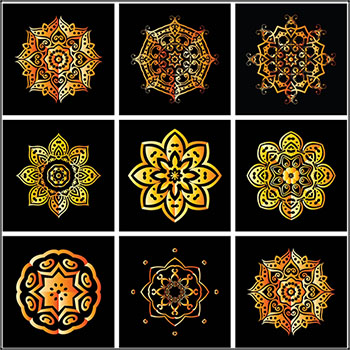 欧式曼陀罗剪纸风格花纹图案蚂蚁素材网矢量素材精选