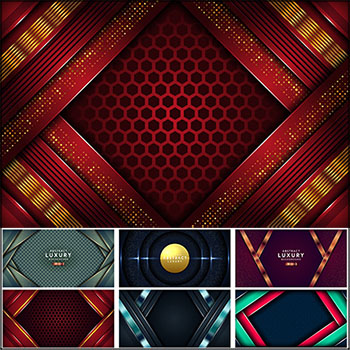 9款豪华金色边框装饰抽象背景蚂蚁素材网矢量素材精选