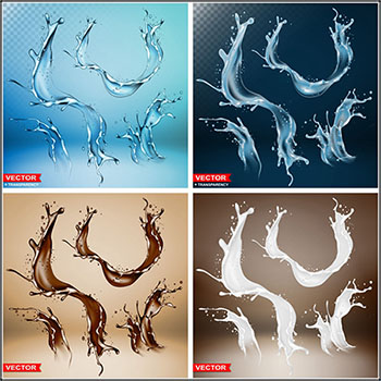 泼水溅起的水和牛奶咖啡蚂蚁素材网矢量背景精选插图