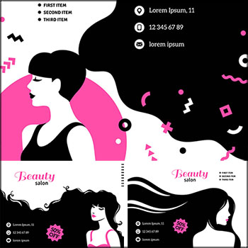 美容院理发店促销打折卡蚂蚁素材网矢量模板精选