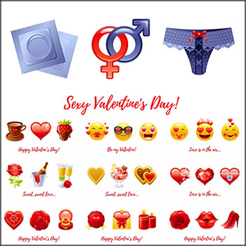 情人节快乐卡通表情爱情横幅蚂蚁素材网矢量元素精选