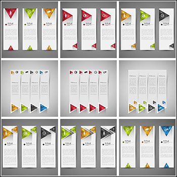 8款水晶三角形选项信息图表横幅蚂蚁素材网矢量素材精选