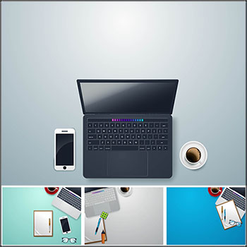 笔记本办公用品装饰的背景蚂蚁素材网矢量素材精选