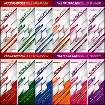 现代创意抽象易拉宝展板横幅蚂蚁素材网矢量素材精选