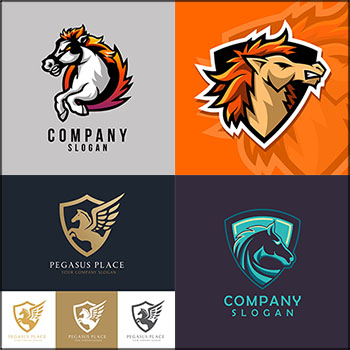 9款马头LOGO标志蚂蚁素材网矢量素材精选