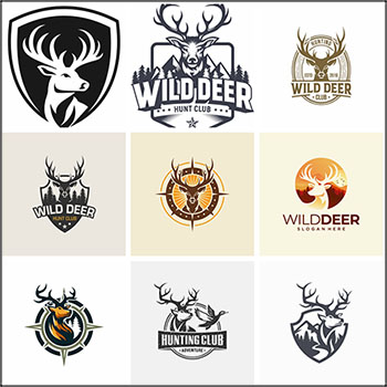 9款麋鹿LOGO图标标志蚂蚁素材网矢量素材精选