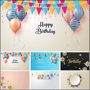 27款生日派对聚会礼盒插画背景蚂蚁素材网矢量素材精选