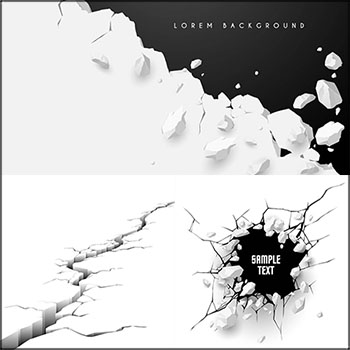 6款裂开的土地地裂地洞山崩特效蚂蚁素材网矢量插图精选