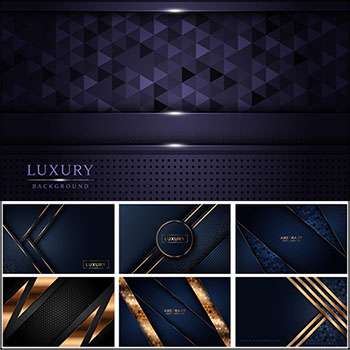 8款豪华金色边框装饰深色大气背景蚂蚁素材网矢量素材精选