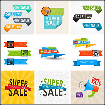 商场超市销售打折促销蚂蚁素材网矢量插图精选