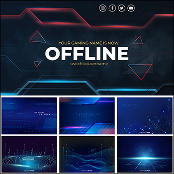 13款蓝色科技横幅背景蚂蚁素材网矢量素材精选打包下载