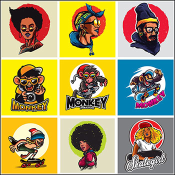 9款徽标品牌图标LOGO印刷图案设计蚂蚁素材网矢量素材精选