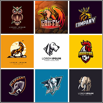 9款动物徽标企业LOGO标志蚂蚁素材网矢量素材精选