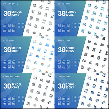 6套学校学习工具人物图标LOGO标志蚂蚁素材网矢量素材精选