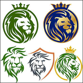 9款抽象狮子王头像LOGO标志插图蚂蚁素材网矢量素材精选