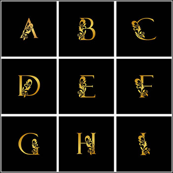 26个欧式花纹装饰的英文字母蚂蚁素材网矢量素材精选