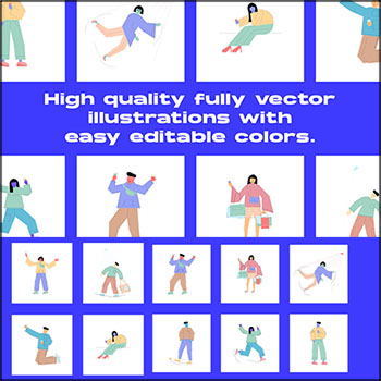 13款社交媒体生活场景插图PNG免抠图/AI蚂蚁素材网矢量素材精选