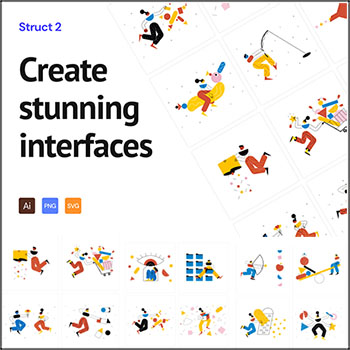 40个IT世界场景有趣的网站APP矢量UI插画