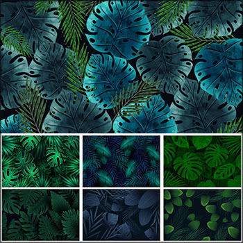 9款热带植物绿色叶子背景蚂蚁素材网矢量素材精选