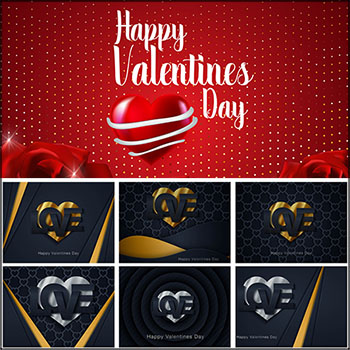 12款豪华情人节婚礼爱情海报卡片背景蚂蚁素材网矢量素材精选