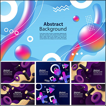 7款动态几何横幅抽象背景蚂蚁素材网矢量素材精选
