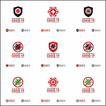 12款COVID19新型冠状病毒LOGO标志蚂蚁素材网矢量素材精选