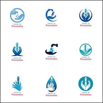 9款新冠状病毒预防勤洗手预防病毒蚂蚁素材网矢量图标精选插图