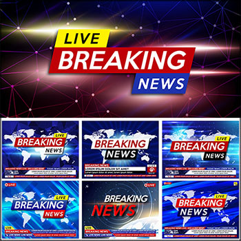 7款新闻直播电视新闻节目播报横幅背景蚂蚁素材网矢量模板精选