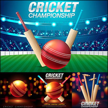 11款板球运动海报插图蚂蚁素材网矢量素材精选